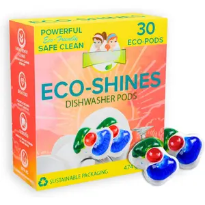 Eco-Shines Dishwasher Detergent Pods With 3 in 1 Power of Liquid, , and Gel for  Cleaner Dishes