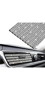 NETEPEM Bling Car Door Sill Protector 2PCS Car Door Edge Guard Rhinestones Door Threshold Protection 23.62x1.96 inch Anti-Scratch Strip Sticker Universal Bling Car Accessories(Silver)