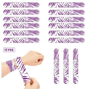 2026 Soccer Party Decorations, 12pcs Slapping Bracelets for Girls, PVC Clasp-Style, Round Cartoon Design, Perfect for Birthdays & Parties