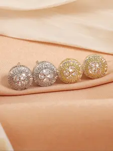 Luxury Copper Zircon Earrings for Women, Elegant Jewelry Gift Set, Fashion Accessories for Daily Wear, Stylish Ladies' Ear Studs