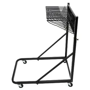 Mobile Blueprint Storage Rack Hanging Poster Display w/12 Pivot Brackets 240 lbs Open Bookshelf Organiser Black Steel Powder Coated Adjustable Height & Length Durable Easy to Assemble