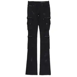 Allen Black Super Stacked Flare Jean