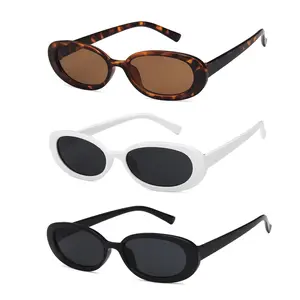 3 Pairs Fashion Oval Sunglasses For Women Men Retro Funny Sunglasses 90s Style Multicolor Party Sunglasses