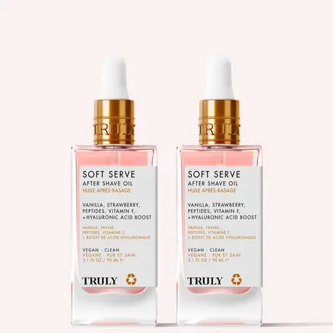 2-Pack Soft Serve After Shave Oil - Healing After Shave Treatment Strawberry & Vanilla Scent