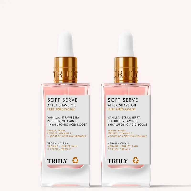 2-Pack Soft Serve After Shave Oil - Healing After Shave Treatment Strawberry & Vanilla Scent