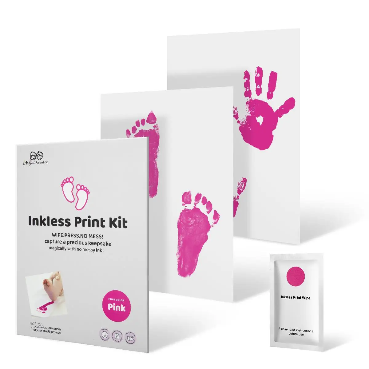 Inkless Baby Hand & Footprint Kit, 2 Counts/set Safe Souvenir for Newborns, Dog Paw Print & Family Handprint Kit, New Parents Gifts