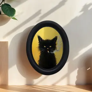 Vintage Art Style Hand Drawn Artwork Smoking Cat Decorative Home Item, Perfect for Halloween Christmas Thanksgiving Wall Decoration, Room Decoration, Indoor Decoration