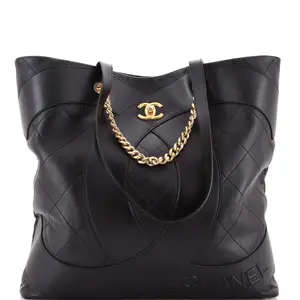 Pre-owned CHANEL Leather Tote Bags REBAG Club Monaco Shopping Tote Quilted Lambskin Large by Rebag