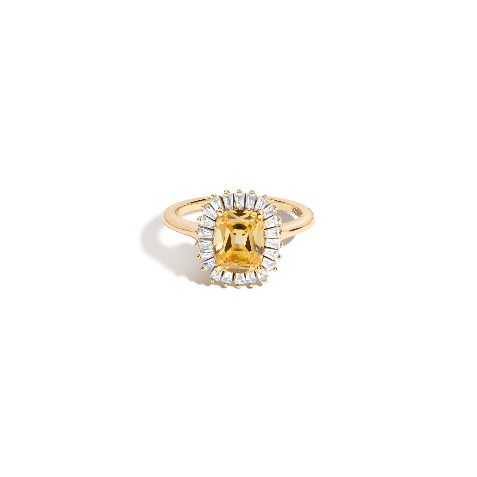 Lab Grown Yellow Canary Alexandra Ring