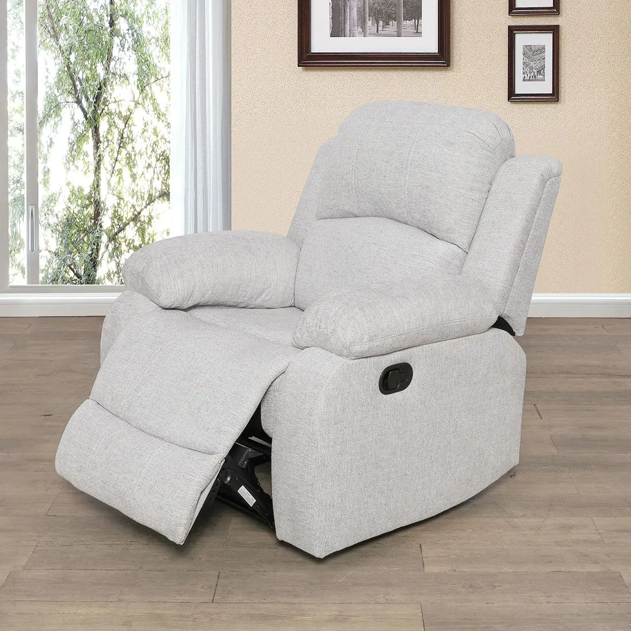 Luxury linen fabric single recliner with adjustable backrest, suitable for living room, home theater, and bedroom