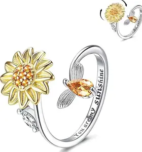 Spinner Worry Ring for Anxiety – Fidget Ring for Stress Relief, Spinning Anxiety Ring for Women & Men