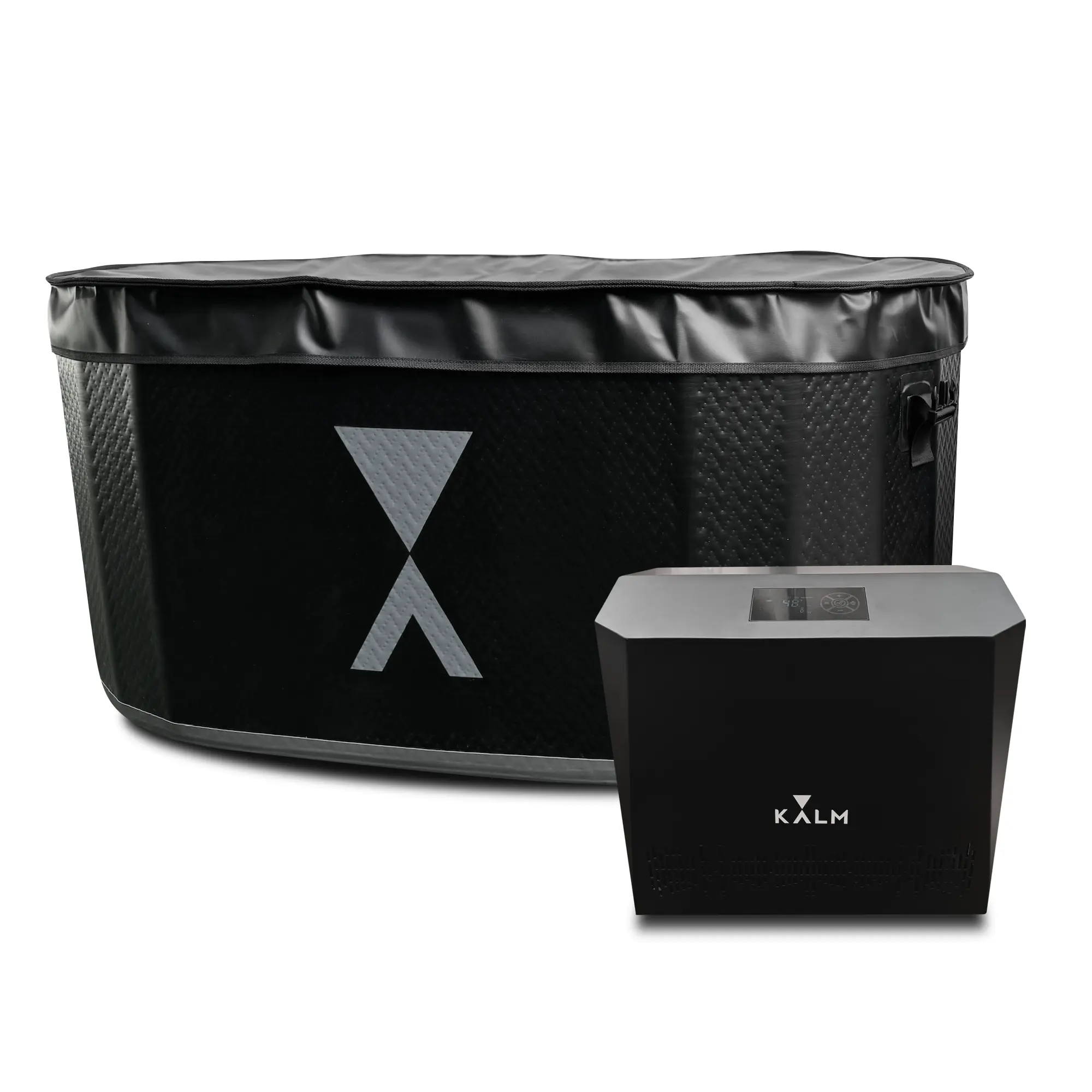 Kalm Now® Inflatable Cold Plunge Tub with Lid and Chiller - Insulated Ice bath with Two Covers for Outdoors