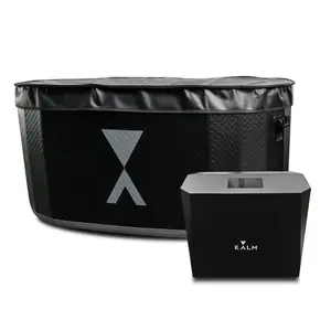 Kalm Now® Inflatable Cold Plunge Tub with Lid and Chiller - Insulated Ice bath with Two Covers for Outdoors