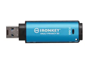 Kingston IronKey Vault Privacy 50 Series 512GB USB-A Flash Drive IKVP50512GB