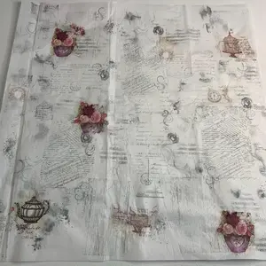 Handmade Stamped Tissue Paper – Full Size 19.5×20 Inches for Junk Journals & Crafts