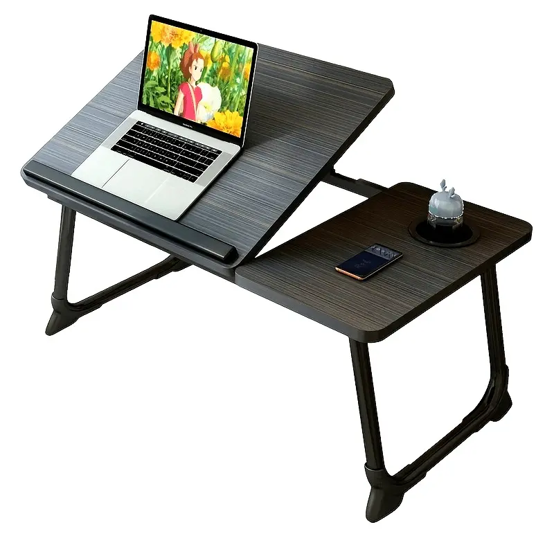 Height-Adjustable Folding Camping Desk | Adventure-Ready, Sturdy & Portable Computer Table with Cup Holder for Office, Study, Reading & Outdoor Use