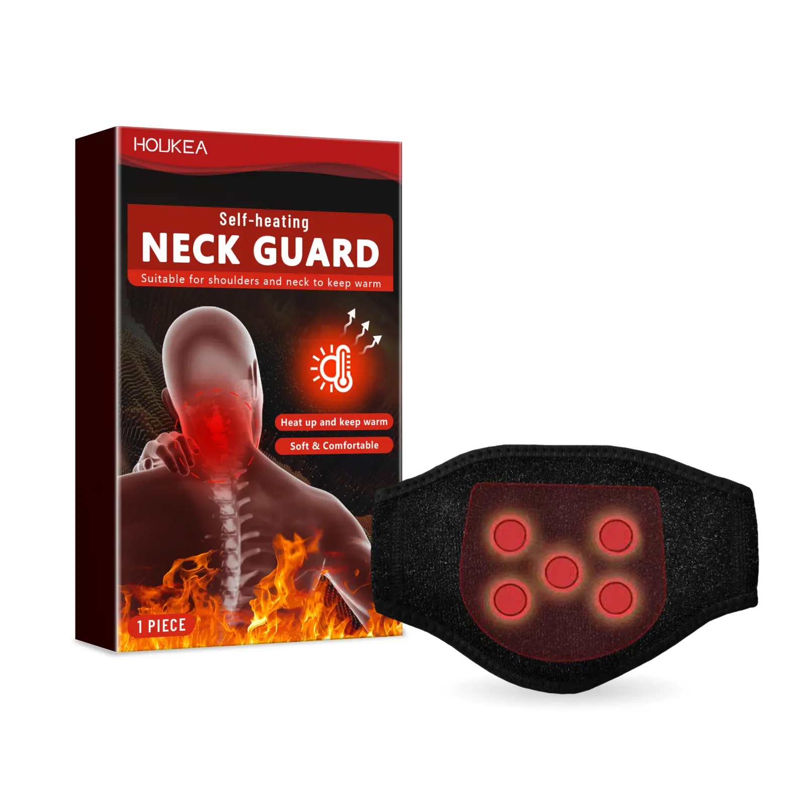 HOUKEA Self-Heating Neck & Shoulder Wrap, Warm Thermal Heating Wrap for Neck Shoulder Waist & Joint Daily Relaxation