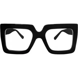 Oversized Square Blue Light Glasses Big Frame Computer Eyewear Thick Fashion Clear Glasses for Women Fashion