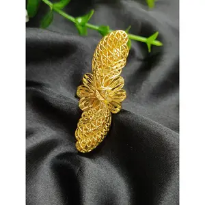 GOOD Dubai Golden Ring Brazilian Women 24K Gold Plated Wedding Bride Arabic Ethiopian Big Nigerian Jewellery Moroccan Resizabl