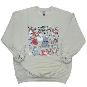 Christmas Doodles Sweatshirt, Vintage Christmas Crewneck
