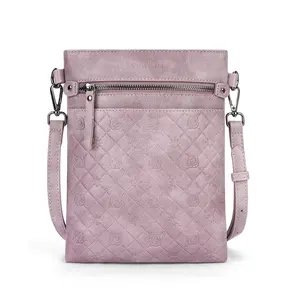 APHISON Crossbody Bag for Women, Small Vegan Leather Purse with Card Slots, Adjustable Strap and Zipper Pocket – Embossed Rose Perfect for Daily Use, Travel, Errands, and Casual Outfits — A Stylish Must-Have Bag for 2025