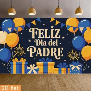 1PC,2D Flat Backdrop Father's Day Decoration Backdrop, Festival Atmosphere Banner, Spanish Feliz Dia del Padre Themed Background, Party Photo Decoration Prop