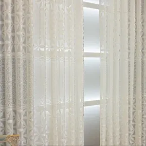 Hollow Out Design Finished Easy Install Curtain, Modern Simple Luxury Curtain, Light-transmitting Home Decoration Curtain, Window Decoration for Balcony, Bedroom, Living Room and Office