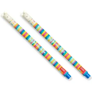 Erasable Gel Pen - Llama, Thermosensitive Ink, 0.7 mm Tip Diameter, 15 cm Length, Blue ink (Pack of 2)