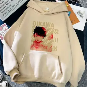 Japanese anime Haikyuu hooded sweatshirt Karasuno Fly High graphic streetwear winter popular warm men's sweatshirt FFJ