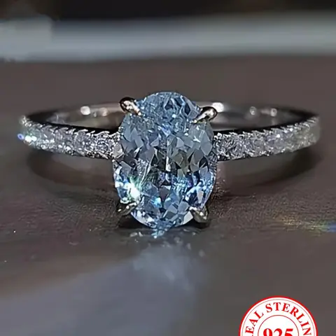 S925 Sterling Silver Elegant Artificial Zircon Emerald Cut Solitaire Ring, Elegant Fashion Rings, Beautiful Rings, Vintage Engagement Ring, Fashion Accessories for Women & Girls, Trendy All-match & Exquisite Jewelry for Birthday Gift
