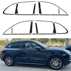 Glossy Black PVC Car Window Decorative Strip Sticker For Porsche Cayenne 2010-2016 SUV Exterior Protection Accessory