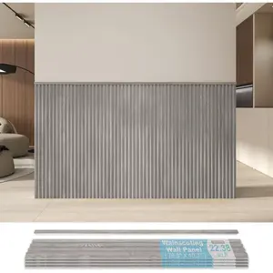 Wainscoting Panels, Beaded Polystyrene Wall Board for Interior Wall Decor, 79.3" Wide X 40.7 high, Covers 22.38 sq.ft, Grey Oak