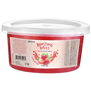 Strawberry Boba Pearls, Strawberry Popping Boba Bursting Boba, Strawberry Bubble Tapioca Pearls For Bubble Tea 1 Pound (Strawberry, 1 LB Pack of 1)