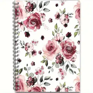 Floral Pattern Spiral Planner Notebook, Daily Checklist Planning Notebook, Meeting & Study Notebook, Perfect Gift for Family, Friends, and Colleagues