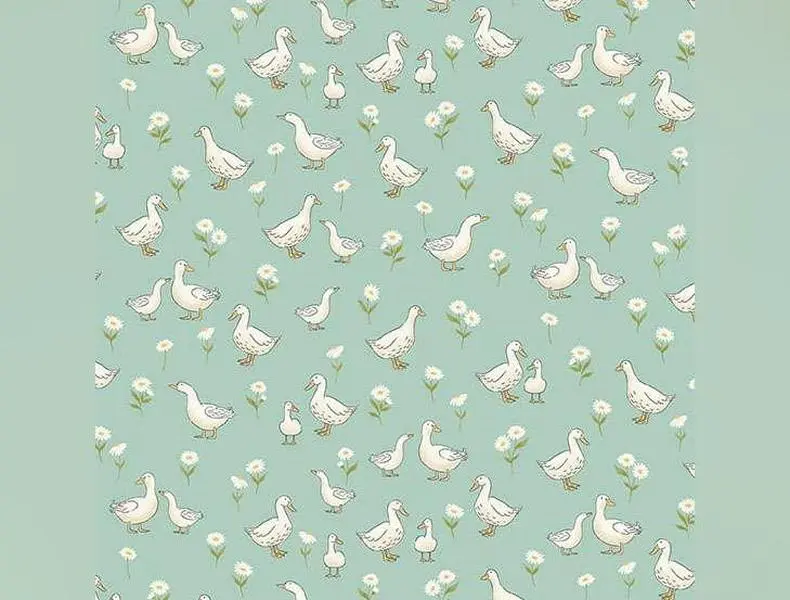 Little Ones | Ducks Teal by Makower UK for Andover Fabrics | MU-190-T