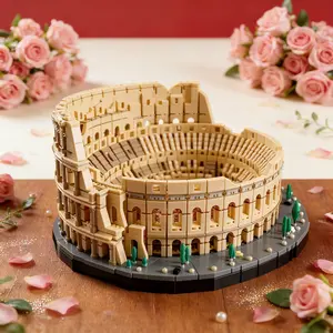 Ancient Roman Colosseum 3D Puzzle Building Blocks Decoration, Bookshelf Home Office Cabinet Decor, Party Living Room TV Stand Display