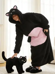 Warm Animal Hoodie Wearable Blanket Cozy Oversized Hooded for Adults and Kids Perfect for Cold Weather Lounging Outdoor Activities Great Gift Idea for Family and Friends