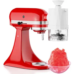 Shave Ice Attachment for  Stand Mixer, Shaved Ice Machine for Kitchen aid with Coarse and Fine , 8  Molds, Snow Cone Maker