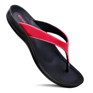 AEROTHOTIC | Amicia Flat Sandals for Women | Synthetic Leather | Padded T Straps | Soft Toe Post | Non-Slip Sole