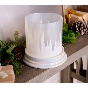 HomeWork by Slatkin + Co. Iridescent Icicle Glass Hurricane