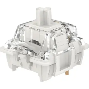 GATERON G White Pro V3.0 Pre-lubed 5pin Linear Switch for SMD RGB MX Mechanical Gaming Keyboard Switches (70 Pcs-5pin, White)