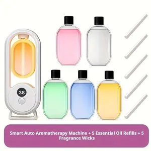 Smart Timer Aroma Diffuser with 5 Scent Options (Gardenia/Hilton/Shangri-La/Ocean/Encounter) |   Rechargeable Wall-Mountable Soundwave technology Cool Mist Diffuser & Color Night Light |   - Essential Oil Diffuser for home/Office, Modern Air