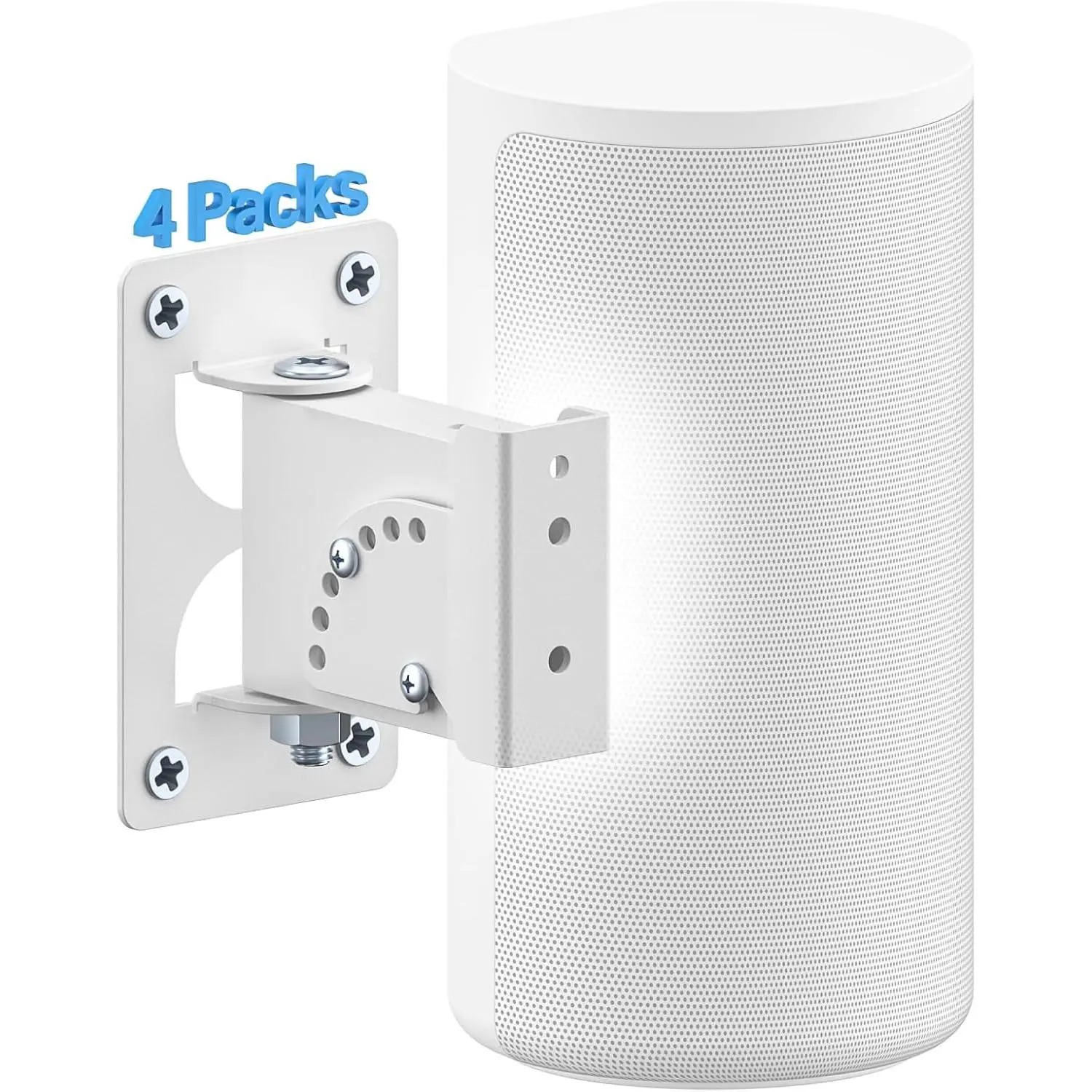 notiela High Quality Metal Vertical Classic Keyhole Speaker Wall Mount Brackets - 90° Swivel, Tilt Adjustable for Sony HT-A9, SA-RS5 Audio Accessories, 4 Pack for Enhanced Effect