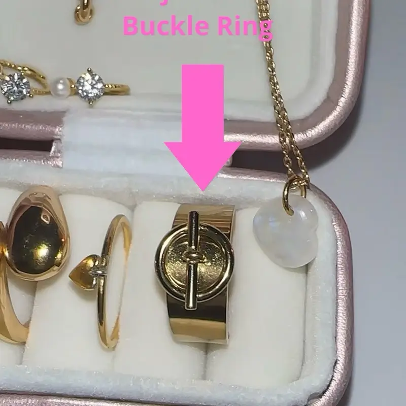 Buckle Ring - Classic Design with Gold Band and Buckle Detail