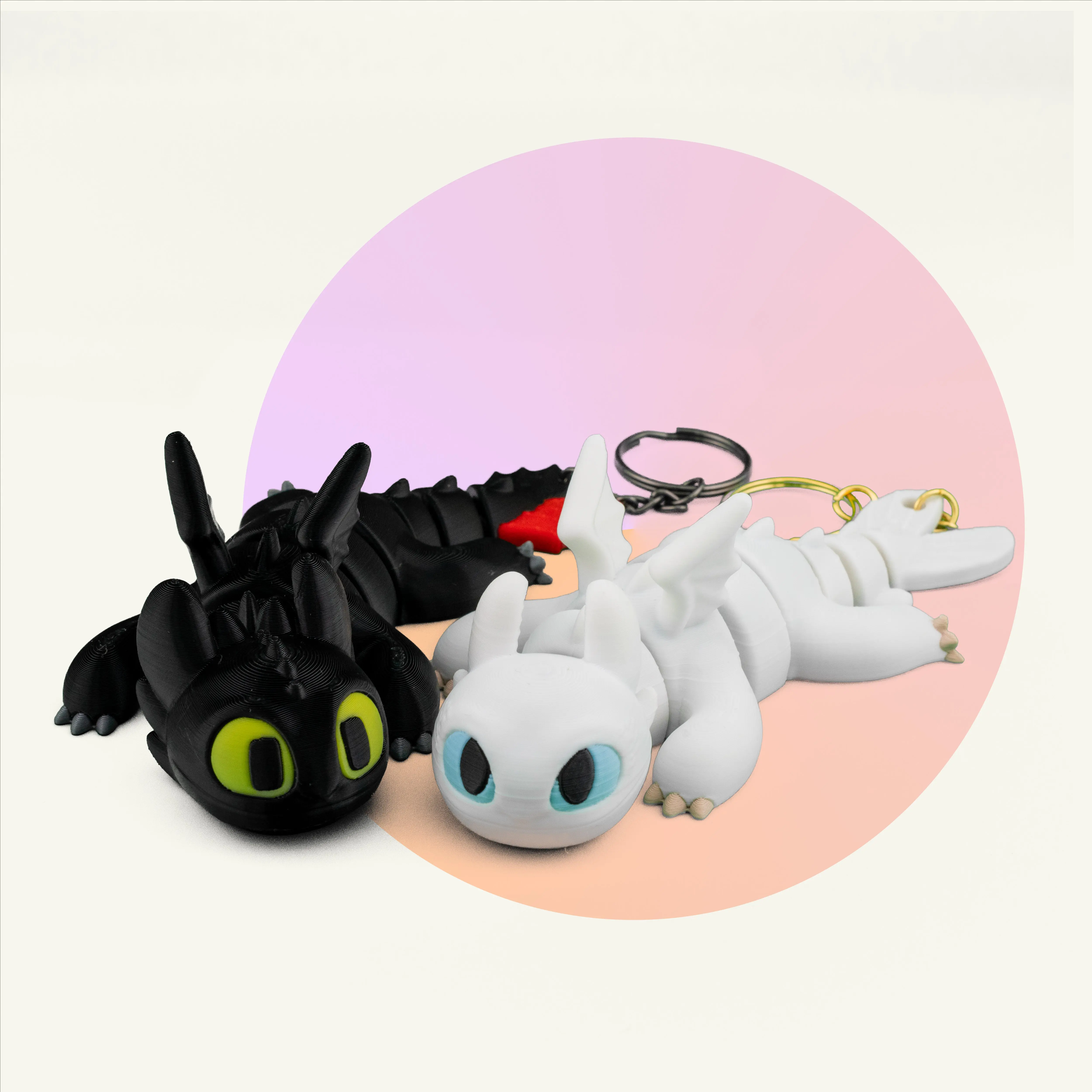 Light Fury & Toothless Keychain