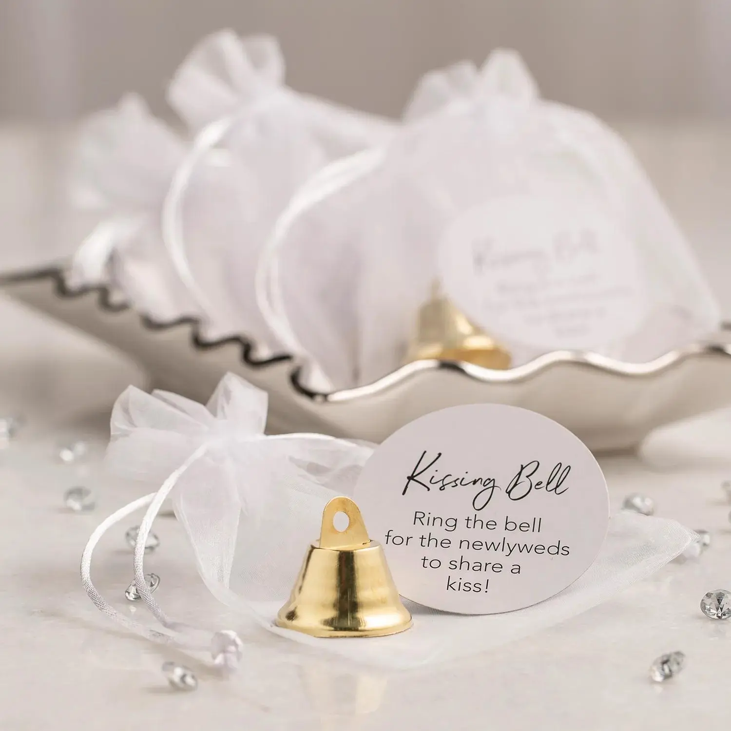 Bulk 144 Pc. Gold Wedding Bell Favor Kit for 48