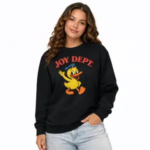 JOY DEPT Unisex Organic Sweatshirt Sustainable Cotton Recycled Polyester Relaxed Fit Brushed Fleece Crewneck Pullover Sizes S-XXL