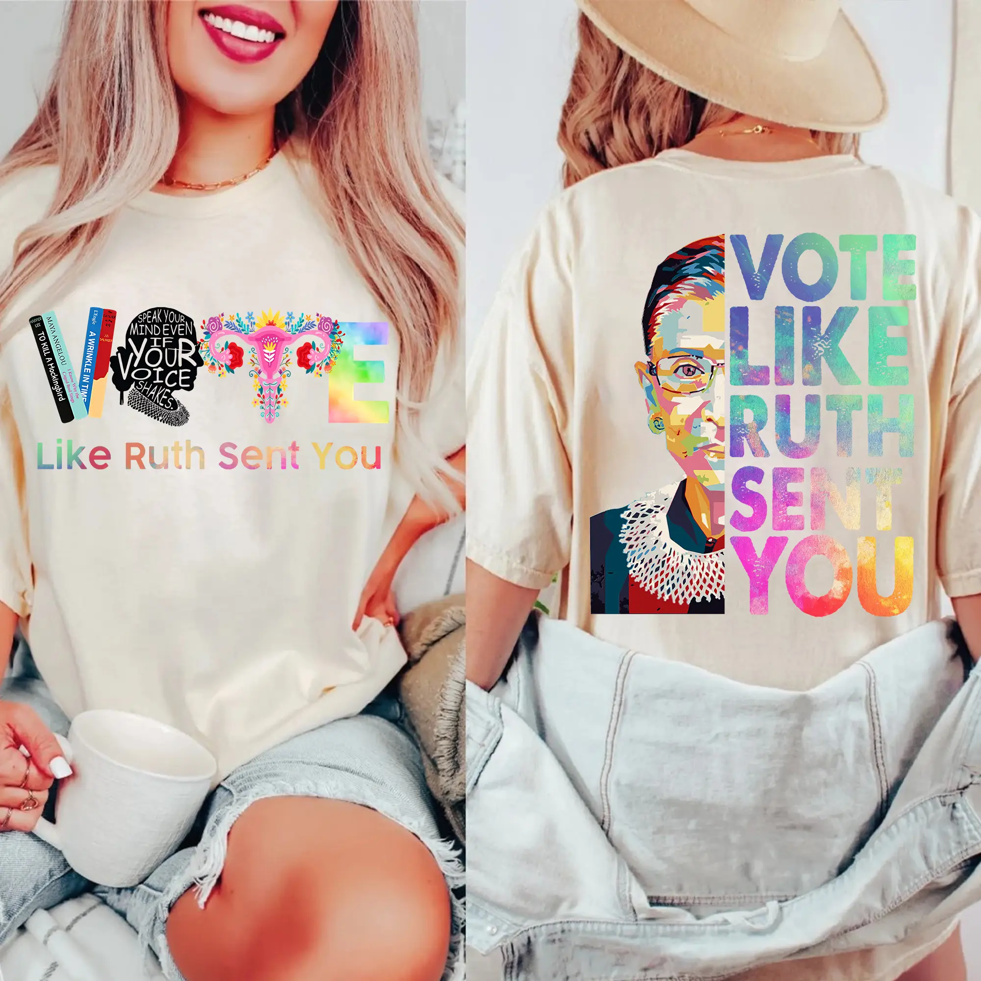 Vote like Ruth Sent You Shirt, Reproductive Rights Tee, Election 2024 Shirt, Inspirational Quote Tee, Vote Shirt, Ruth Bader Ginsburg Shirt, Feminist