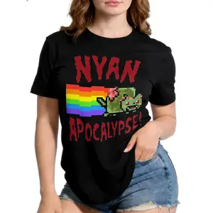 Pixel Art Bulbasaur Zombie Nyan Apocalypse Graphic T-Shirt 100% Premium Cotton - Retro Gaming Meme Funny Casual Streetwear TShirt, Perfect Unique Gift for Gamers