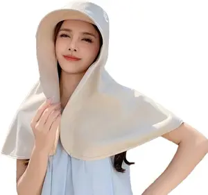 Oversized Women's Sun Hat with Wide Brim, Neck Hood, and Hiking Features for Outdoor Use and Summer Beach Activities Breathable Skull Cap